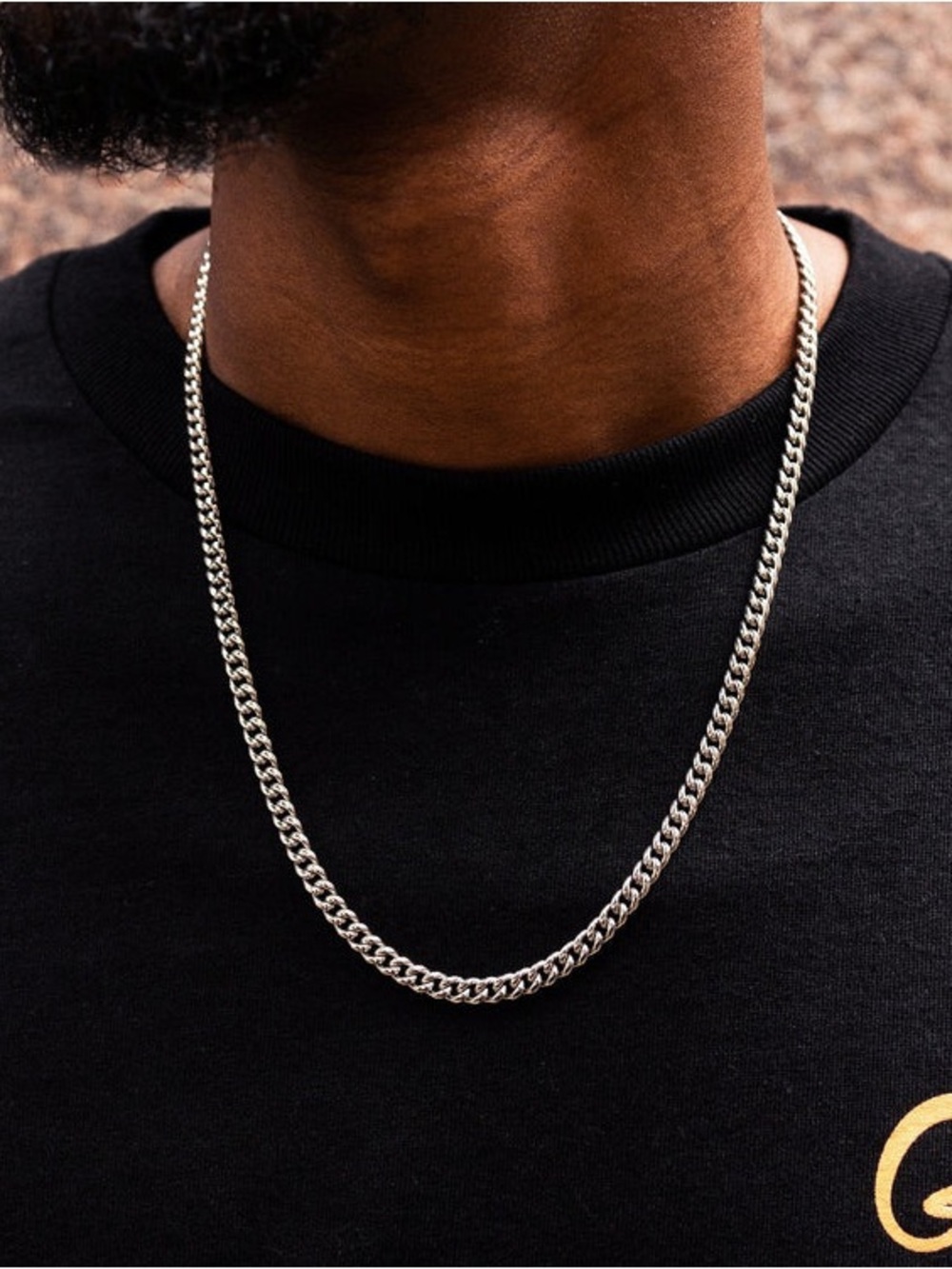 GLD 14k white gold 5mm Cuban 22”